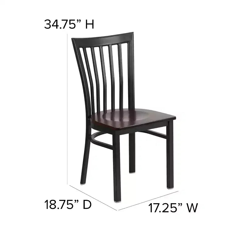 Flash Furniture Black School House Back Metal Restaurant Chair