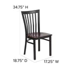 Flash Furniture Black School House Back Metal Restaurant Chair