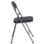Flash Furniture 2 Pack HERCULES Series Black Vinyl Metal Folding Chair with Carrying Handle