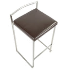 Silver Orchid Forrest Stainless Steel Stackable Fully Welded Counter Stool (Set of 2)