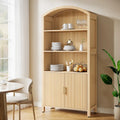 71  Dispensa da Cucina Alta Ad Arco con Ante - Legno Naturale