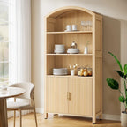 71  Dispensa da Cucina Alta Ad Arco con Ante - Legno Naturale