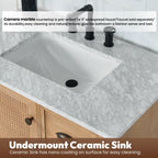 Mobile bagno Hervas con top in marmo naturale senza specchio