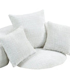Chenille High Back Lazy Sofa with 3 Pillows and Oversized Bean Bag Chair