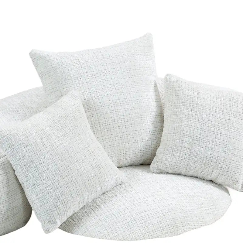 Chenille High Back Lazy Sofa with 3 Pillows and Oversized Bean Bag Chair
