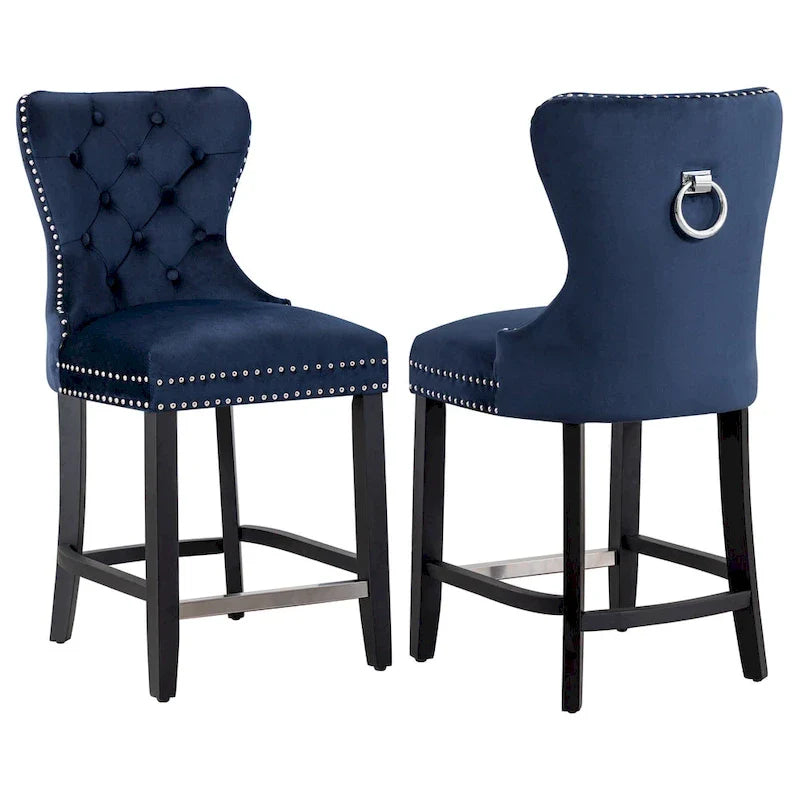 Sgabello da bancone Carter 24 Wingback Tufted Nailhead (set da 2)
