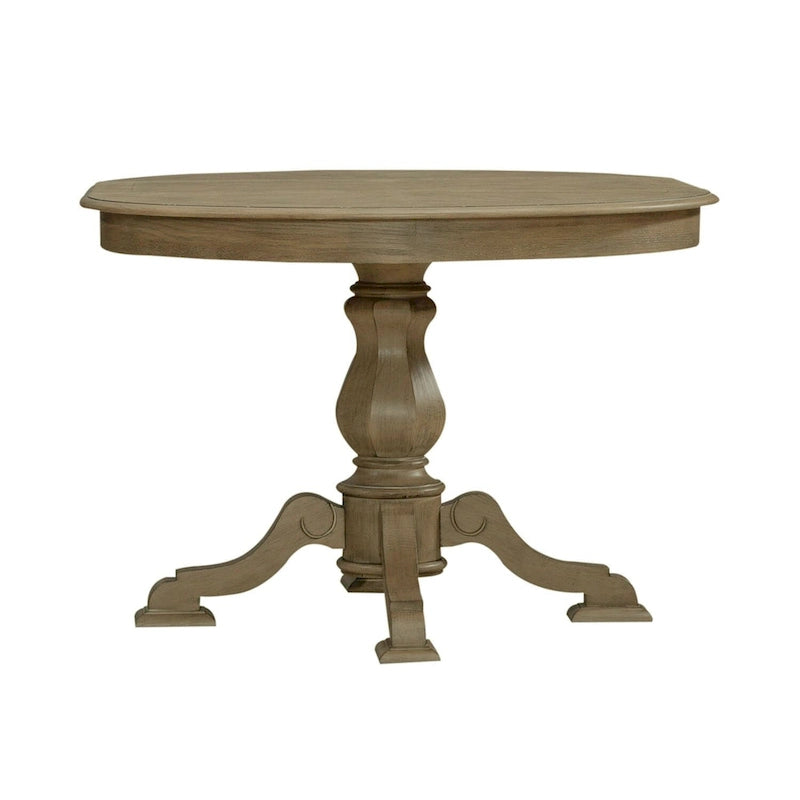 Tavolo da pranzo rotondo Magnolia Manor con base a piedistallo e prolunghe – 2 finiture