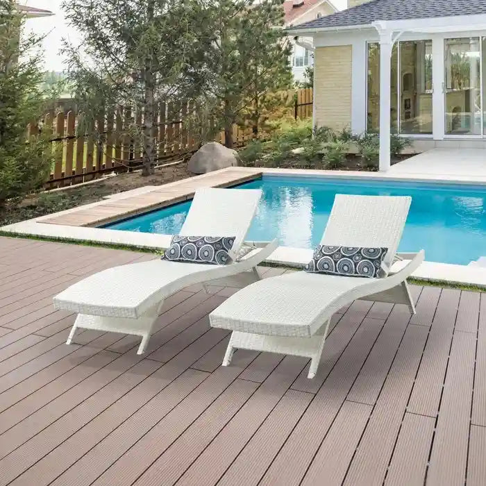 Chaise longue in vimini per tutte le stagioni - Set da 2