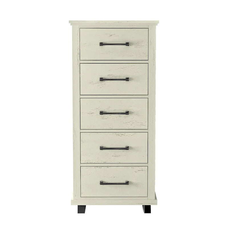Set camera da letto 4 pezzi stile rustico - 2 comodini, 1 cassettone e 1 comò