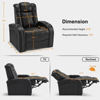 Poltrona reclinabile MCombo con poggiatesta regolabile, sedile home theater a doppio motore con porta USB, pelle traspirante HTS411