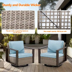 Cozywor 2-Piece Patio Wicker Outdoor Rocking Chair with Metal Frame and Cushions