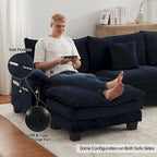 Modular Sectional Sofa, Comfy Cloud Couch Sectional Sofa with Ottoman, Deep Seat Sofa Sleeper for Living Room