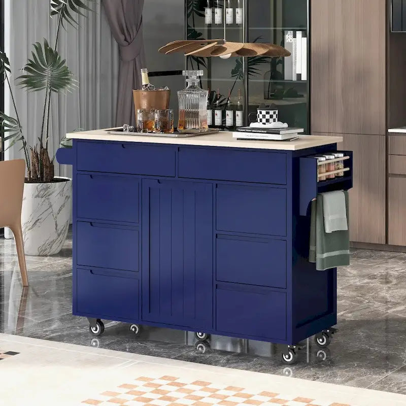 Isola da cucina da 53 pollici L con piano e cassetti - N/A