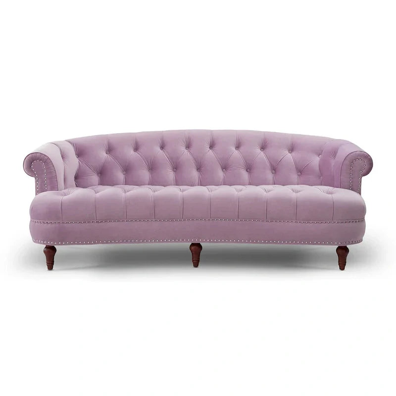 Divano Chesterfield trapuntato in velluto La Rosa 84 Mid-Century Modern