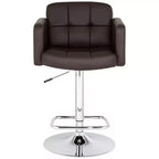 Studio 55D Trek Chrome Swivel Bar Stool 32 3/4 High Modern Adjustable Espresso Cushion with Backrest Footrest for Kitchen Counter Height Island Home