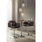 Studio 55D Trek Chrome Swivel Bar Stool 32 3/4 High Modern Adjustable Espresso Cushion with Backrest Footrest for Kitchen Counter Height Island Home
