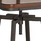 Elm Lane Roark Bronze Swivel Bar Stool Brown 29 1/2 High Industrial Adjustable Wood Seat with Low Backrest Footrest for Kitchen Counter Height Island