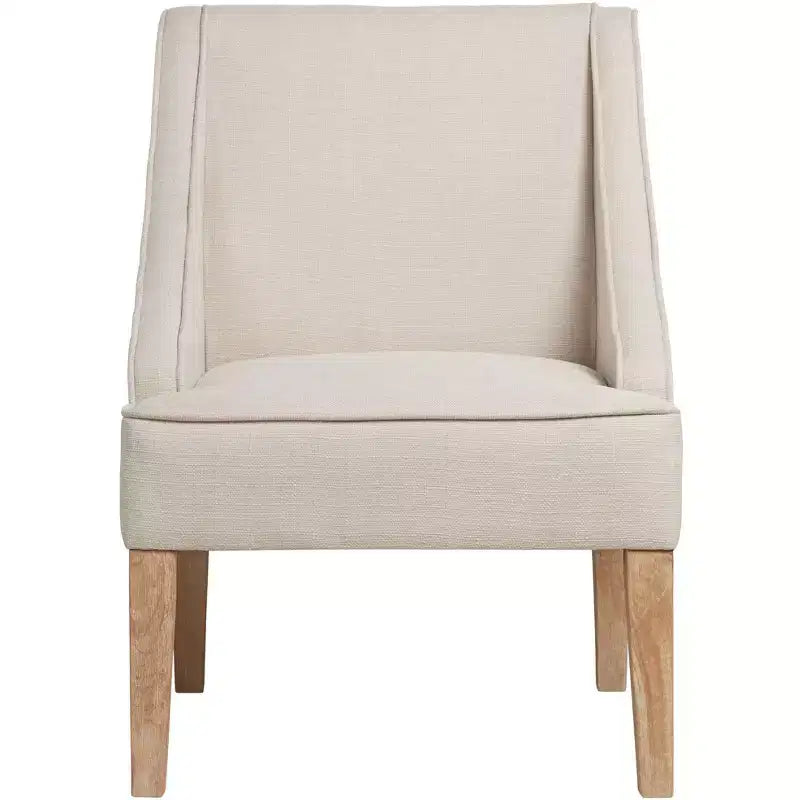 Elm Lane Dixon Ivory Fabric Swoop Arm Chair