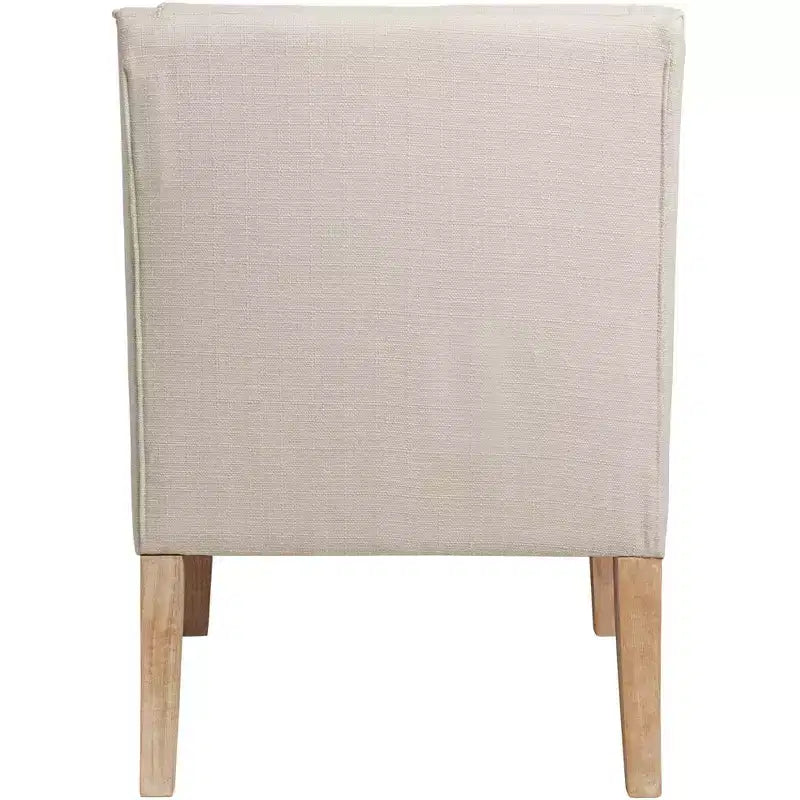 Elm Lane Dixon Ivory Fabric Swoop Arm Chair