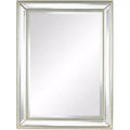 Uttermost Palais Rectangular Vanity Accent Wall Mirror Modern Beaded Beveled Silver Frame 30 Wide for Bathroom Bedroom Living Room Home Office House