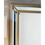 Uttermost Palais Rectangular Vanity Accent Wall Mirror Modern Beaded Beveled Silver Frame 30 Wide for Bathroom Bedroom Living Room Home Office House