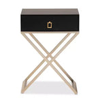 1 Drawer Patricia Brass Tone Metal Nightstand - Baxton Studio