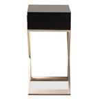 1 Drawer Patricia Brass Tone Metal Nightstand - Baxton Studio
