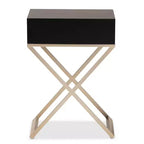 1 Drawer Patricia Brass Tone Metal Nightstand - Baxton Studio