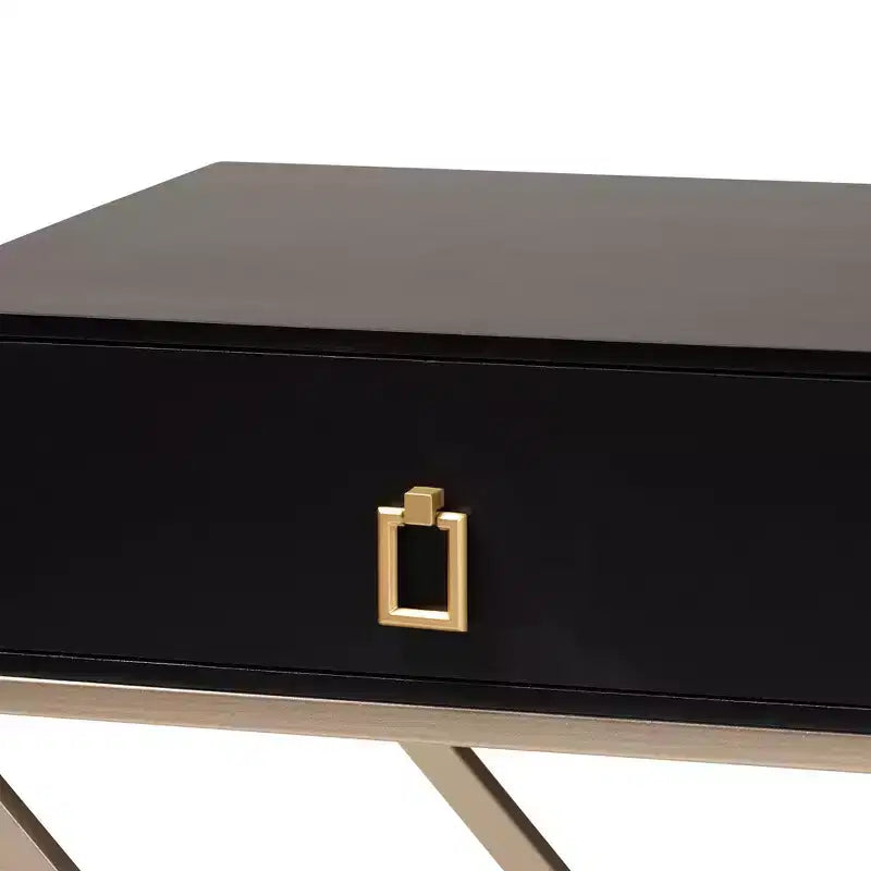 1 Drawer Patricia Brass Tone Metal Nightstand - Baxton Studio