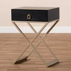 1 Drawer Patricia Brass Tone Metal Nightstand - Baxton Studio