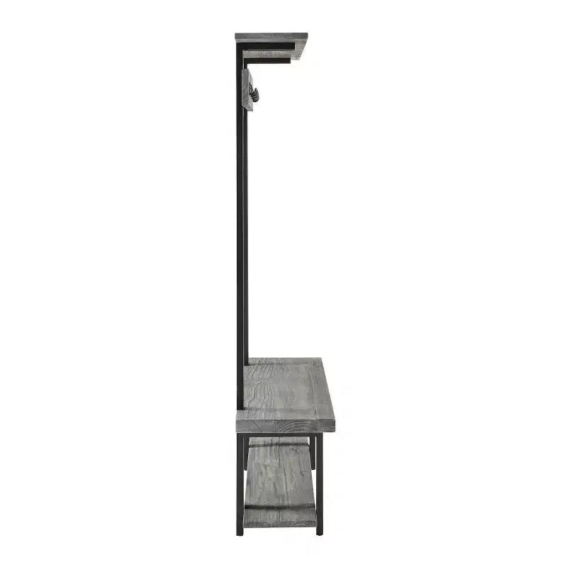 Pomona Entryway Hall Tree with Bench, Shelf and Coat Hooks - Alaterre Furniture