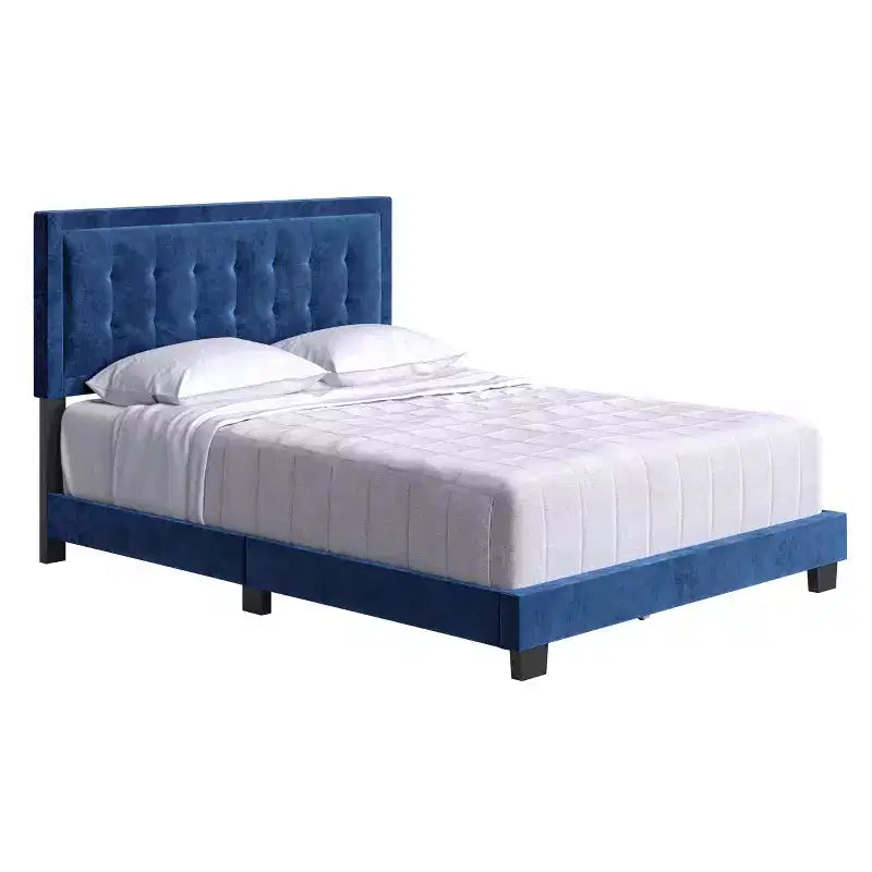 Telaio Letto Imbottito con Bottoni Capitonnè Tobias Velvet - Eco Dream