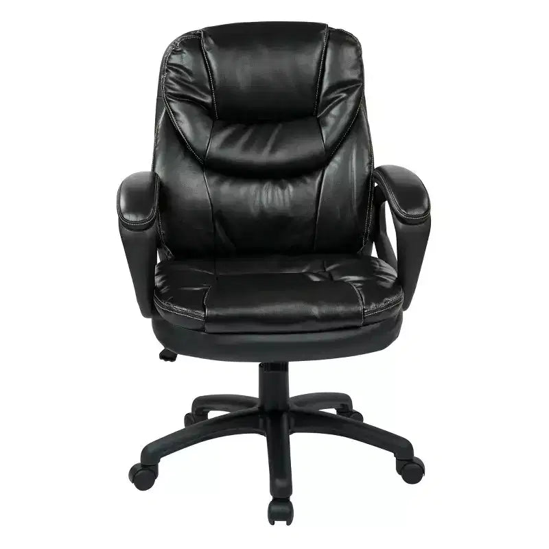 Sedia direzionale in similpelle con braccioli imbottiti - OSP Home Furnishings
