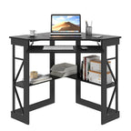 Scrivania ad angolo Scrivania piccola con prese Tavolo ad angolo per piccoli spazi, Scrivania per computer con porte USB Scrivania triangolare con contenitore