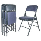 Set of 4 Deluxe Fabric Padded Triple Brace Folding Chairs - Hampden Furnishings