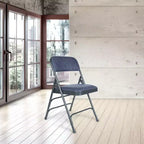 Set of 4 Deluxe Fabric Padded Triple Brace Folding Chairs - Hampden Furnishings