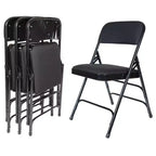 Set of 4 Deluxe Fabric Padded Triple Brace Folding Chairs - Hampden Furnishings