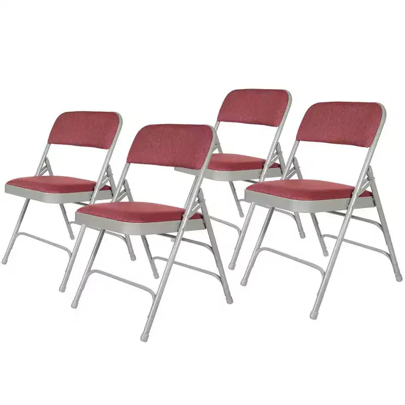 Set of 4 Deluxe Fabric Padded Triple Brace Folding Chairs - Hampden Furnishings