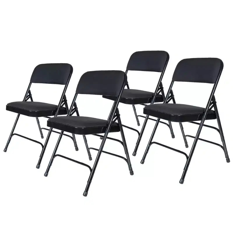 Set of 4 Deluxe Fabric Padded Triple Brace Folding Chairs - Hampden Furnishings