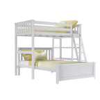 Max & Lily Solid wood L-Shaped Bunk Bed, Twin over Full with Bookcase for Kids