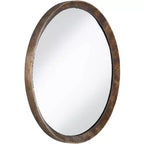 Uttermost Tortin Round Vanity Decorative Wall Mirror Rustic Hammered Jagged Metal Frame 34 Wide for Bathroom Bedroom Living Room Office Home Entryway