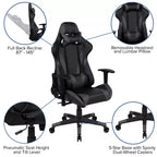 Flash Furniture Gaming Desk and Reclining Gaming Chair Set with Cup Holder and Headphone Hook