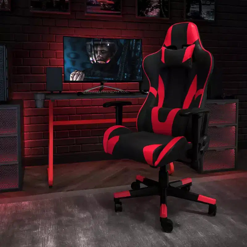Flash Furniture Gaming Desk and Reclining Gaming Chair Set with Cup Holder and Headphone Hook