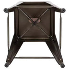 Flash Furniture 24 High Metal Counter-Height, Indoor Bar Stool with Wood Seat - Stackable Set of 4