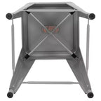 Flash Furniture 24 High Metal Counter-Height, Indoor Bar Stool with Wood Seat - Stackable Set of 4