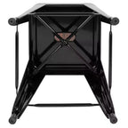 Flash Furniture 24 High Metal Counter-Height, Indoor Bar Stool with Wood Seat - Stackable Set of 4