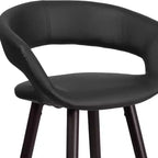Flash Furniture Brynn Series 24'' High Contemporary Vinyl Rounded Back Counter Height Stool with Cappuccino Wood Frame