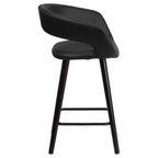Flash Furniture Brynn Series 24'' High Contemporary Vinyl Rounded Back Counter Height Stool with Cappuccino Wood Frame