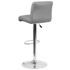 Flash Furniture Contemporary Vinyl Adjustable Height Barstool with Rolled Seat and Chrome Base