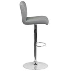 Flash Furniture Contemporary Vinyl Adjustable Height Barstool with Rolled Seat and Chrome Base